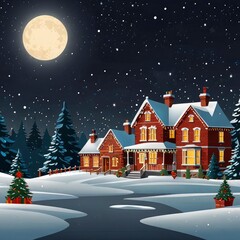 Fototapeta premium Christmas house in the forest