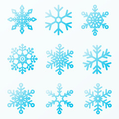 Beautiful snow flake icons collection