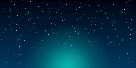 Obraz premium Night shining starry sky, blue space background with stars, cosmos
