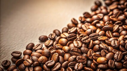 Fototapeta premium Roasted Coffee Beans Close-Up Showing Rich Brown Hues and Detailed Texture