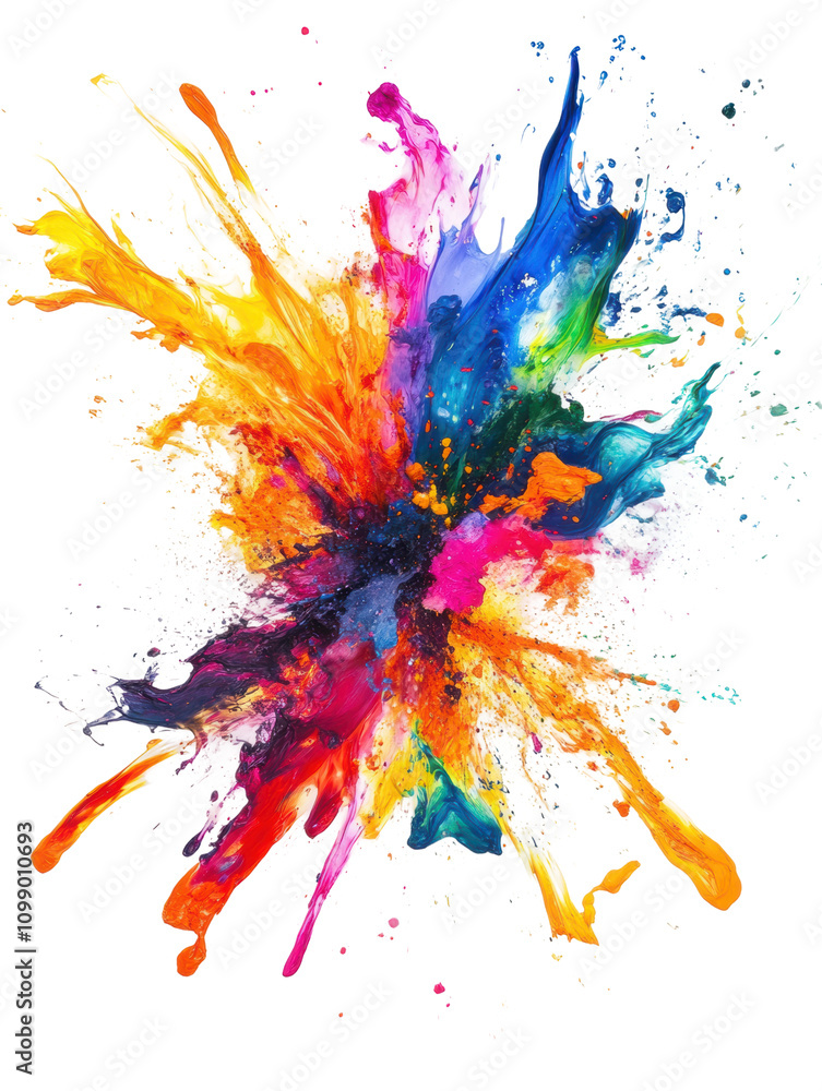 Poster vivid splash of neon colors creating a dynamic and energetic design