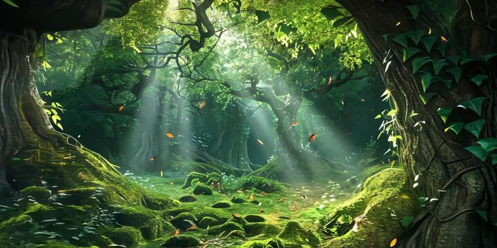 Enchanted forest realm of the elven folk, 4K Video