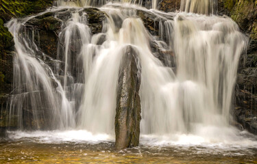 Obraz premium Waterfall cascade. Waterfall. waterfall in the forest