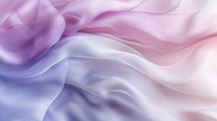 Fototapeta premium Abstract background with soft pink and purple silk waves, featuring smooth satin textures and flowing curves, perfect for elegant fabric designs and artistic wallpaper backdrops