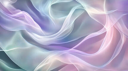 Obraz premium Abstract background with soft pink and purple silk waves, featuring smooth satin textures and flowing curves, perfect for elegant fabric designs and artistic wallpaper backdrops