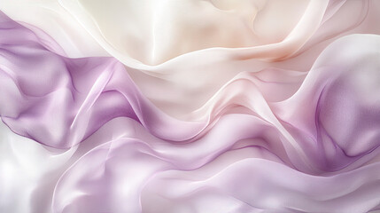 Obraz premium Abstract background with soft pink and purple silk waves, featuring smooth satin textures and flowing curves, perfect for elegant fabric designs and artistic wallpaper backdrops