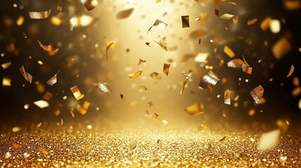 Golden Confetti Sparkle Background