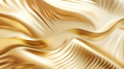 Obraz premium Abstract golden fabric background with soft waves and folds.