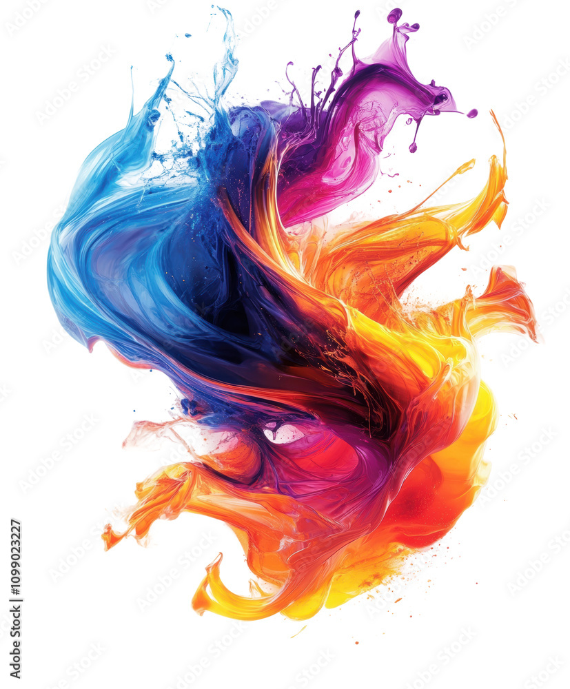 Poster swirling neon colors create a dynamic splash in vibrant display