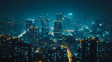Obraz premium Smart digital Innovation city with connection network reciprocity over the sunset cityscape. of future wireless digital city and social media networking systems that connects people with in city