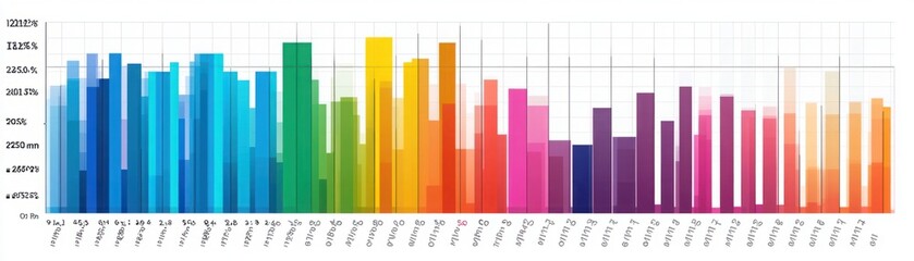 Obraz premium Colorful Bar Chart Displaying Varied Data Across Multiple Categories Representing Growth and Trends in Different Segments for Business Analysis