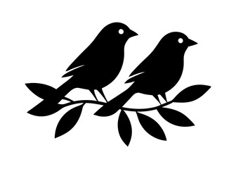 Obraz premium two birds on a branch