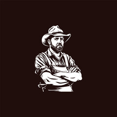 Farmer vector logo illustration