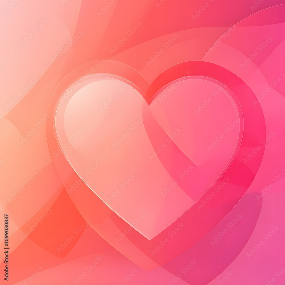 Poster a vibrant gradient background transitioning from red to pink, with subtle heart shapes and plenty of