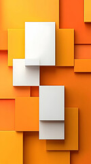 Abstract 3D Orange White Blocks Background