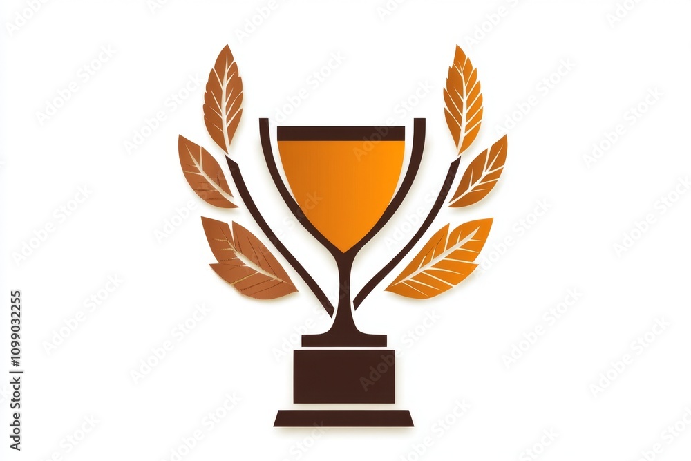Poster A golden trophy icon with bold, clean lines set against a subtle gradient background, symbolizing recognition