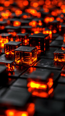 Obraz premium Glowing Cube 3D Illustration