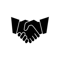 Obraz premium Handshake icon vector. business handshake sign and symbol. contact agreement