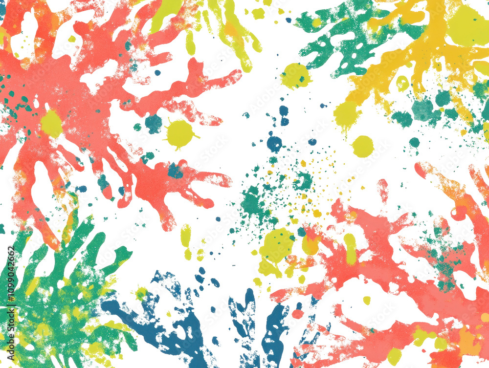 Poster vibrant tropical color splash in a dynamic abstract pattern