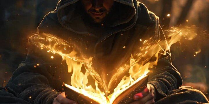 Powerful sorcerer summoning magic, 4K Video