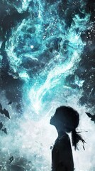 Obraz premium Ethereal Girl: A Journey into Celestial Dreams