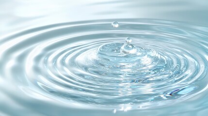 A drop of water is falling into a large body of water