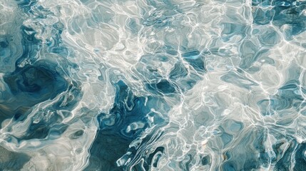 Fototapeta premium A painting of water with blue and white swirls