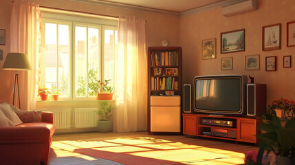 Fototapeta premium living room interior with furniture