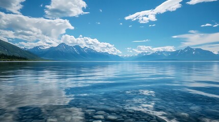 Obraz premium Mountain Lake Reflection Serenity