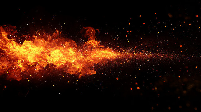 A glowing fireball exploding in a dark void