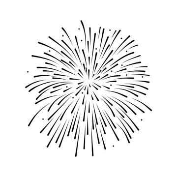 recommend clip art: New Years or Independence Day celebration fireworks flat vector icon for apps and websites