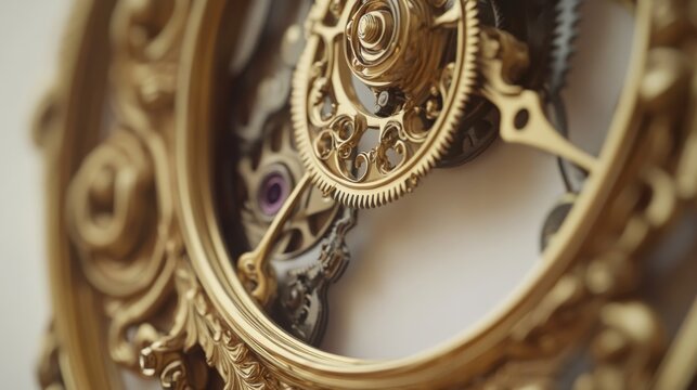 intricate details of a vintage clock showcasing craftsmanship and design