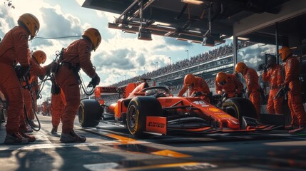 Pit stop, Formula 1 race car. (2)