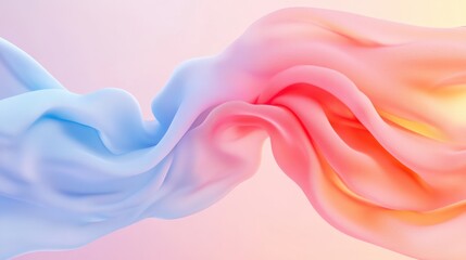 Obraz premium abstract flowing fabric in soft pastel colors