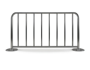 Metal crowd control barrier isolated on white.  Suitable for security, event, or public order themes.