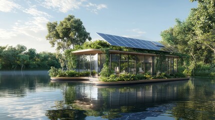 Obraz premium Futuristic Data Lakehouse: Sustainability and Efficiency in 3D Rendered Digital Artwork