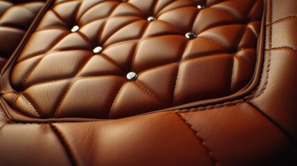Brown leather upholstery detail.
