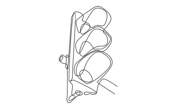 recommend clip art: continuous line of traffic light illustration