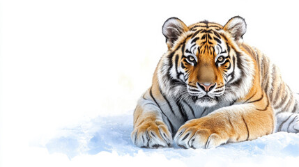 Fototapeta premium Tiger watercolor painting isolated on white background.