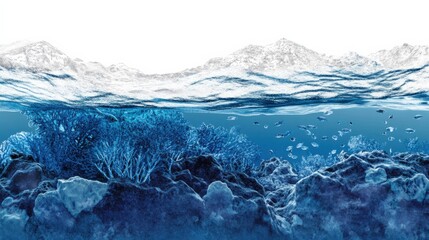 underwater scene showcasing vibrant coral reefs and marine life