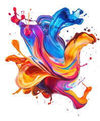 Colorful swirl of liquid paint creating vibrant artistic patterns