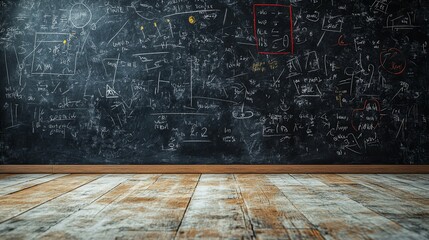 A Chalkboard Filled With Complex Mathematical Equations And Drawings