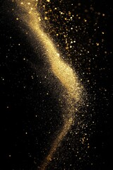 Fototapeta premium Gold Dust Trail on Black Background