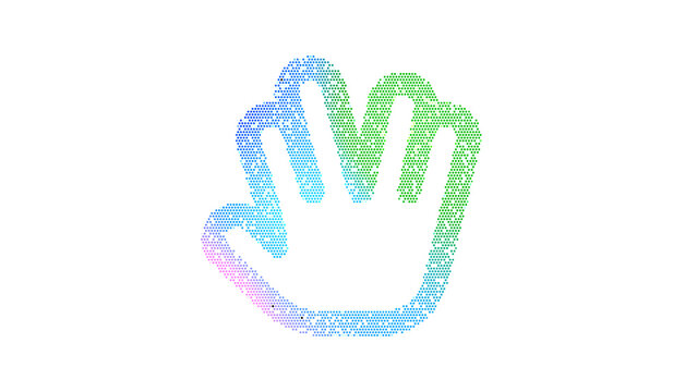 Icon Live long and prosper is made up of LED square shapes. There are bright diodes and there are black dead diodes