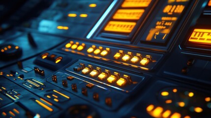 Obraz premium Futuristic control panel interface. (1)