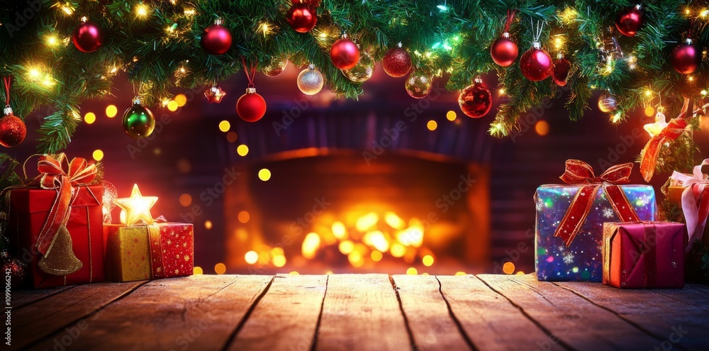 Poster abstract bokeh lights create a magical atmosphere around the scene.