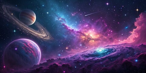 Colorful space galaxy cloud nebula, Stary night cosmos, Universe science astronomy,  Supernova background