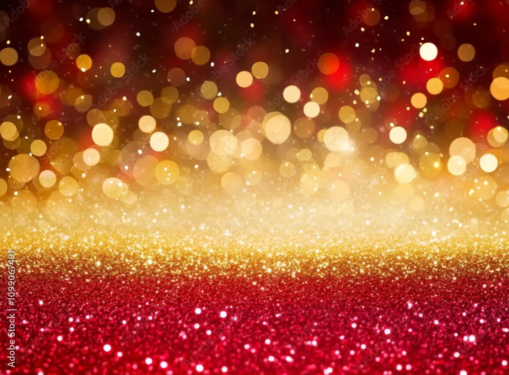Poster radiant background showcasing enchanting bokeh with warm colors and glimmers.