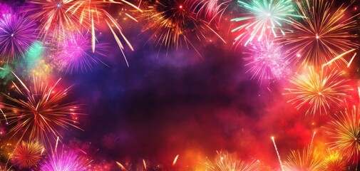 Colorful Fireworks Illuminate Festive Moments