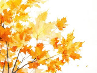 Fototapeta premium autumn leaves in vibrant orange and yellow hues